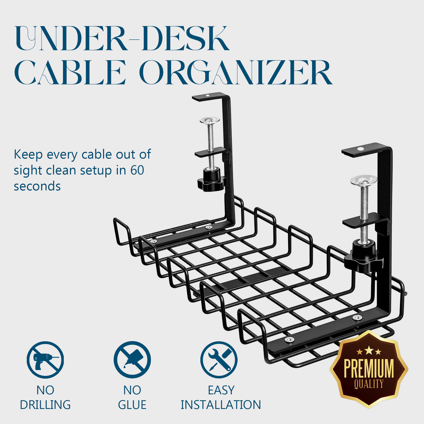 No-Drill Cable Organizer – Instantly Declutter Your Desk with SmartSpace™️