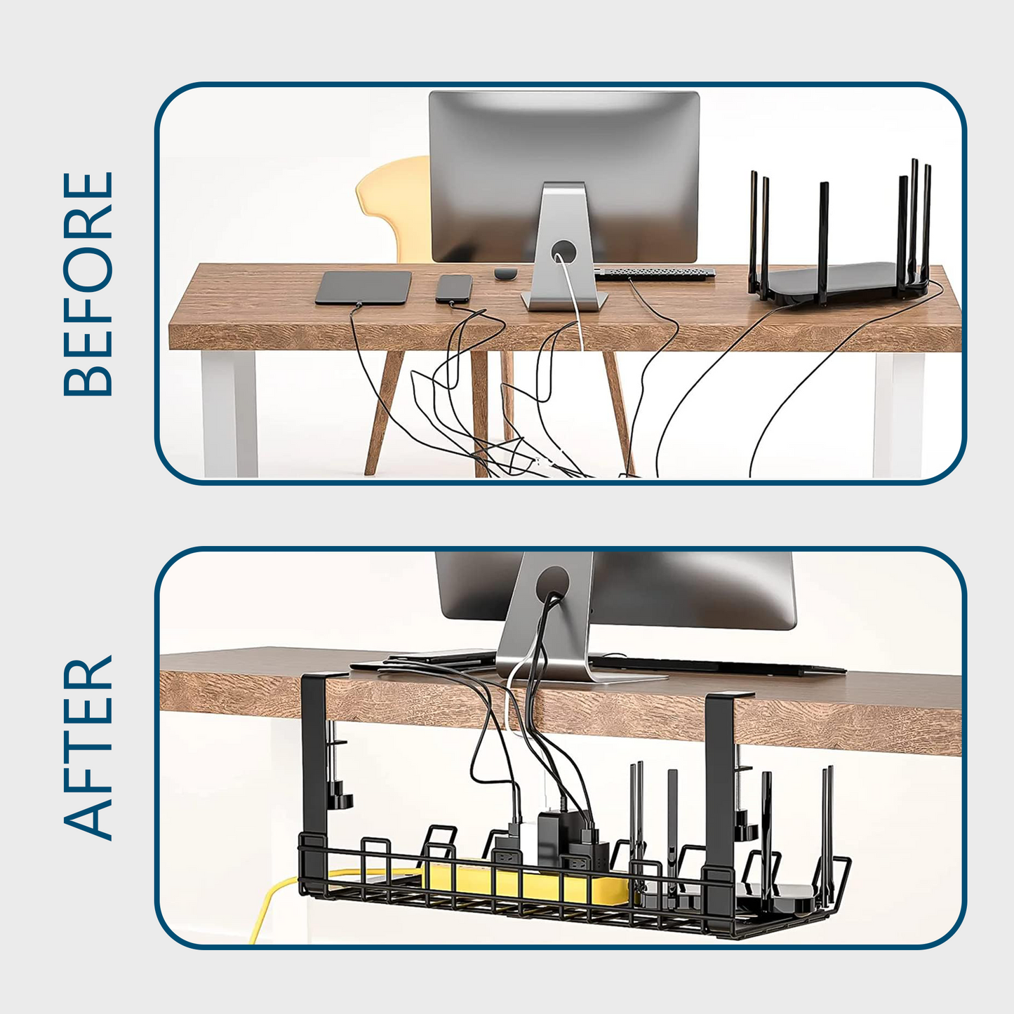 No-Drill Cable Organizer – Instantly Declutter Your Desk with SmartSpace™️